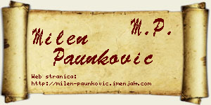 Milen Paunković vizit kartica